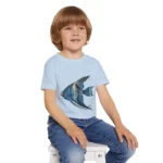 Blue fish on shirt parson 2