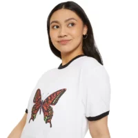 Butterfly with red wings person 2