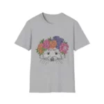Raccoon and Flowers on shirt front