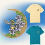 Bee with Flowers and Moon