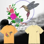Flying Bird and ColorFul Flowers