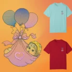 Girl Face On Her Dress and Balloon