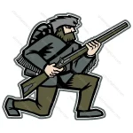 Soldier Holding Gun