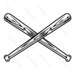 Baseball Over Crossed Bats