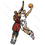 Basketball Players Jump