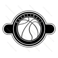 Étiquette de basket-ball noire