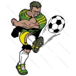 Bodybuilder Soccer Palyer Kick