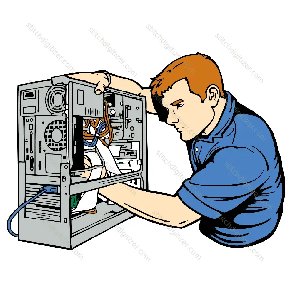 Dessin animé de réparation informatique Computer Repair Cartoon