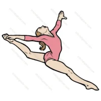 Female Gymnast Leaping