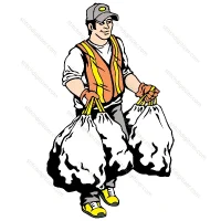 Homme tenant des ordures