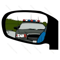 Police Car in Side Mirror