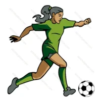 Running Girl Soccer Player