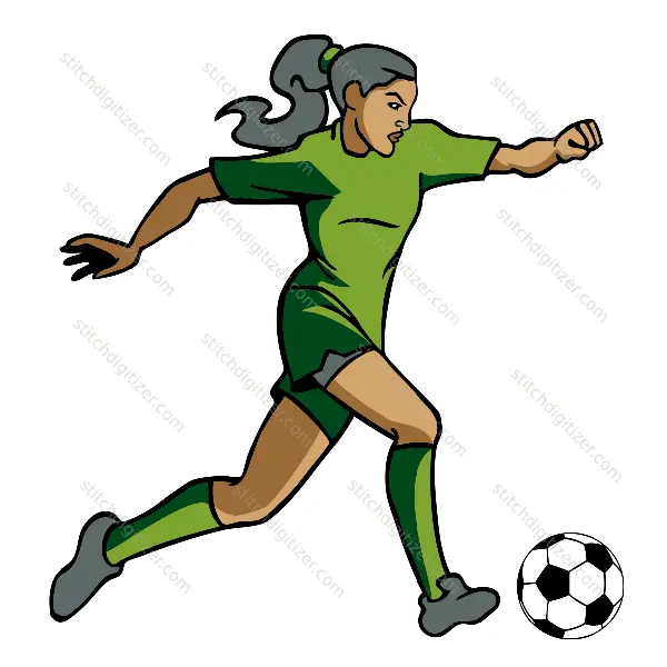 Running Girl Soccer Player Running Girl Soccer Player