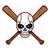 Crâne avec batte de baseball