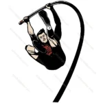 Athlete Pole Vaulting