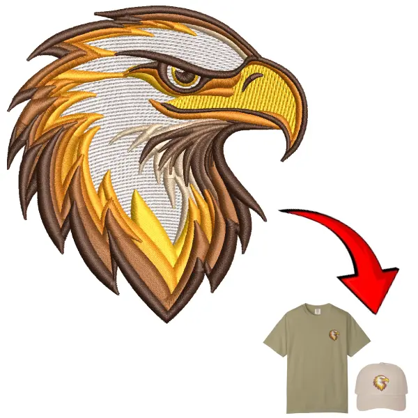 Eagle Face Embroidery Design | Stitch Digitizer