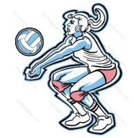 Female Volleyball Player In Action