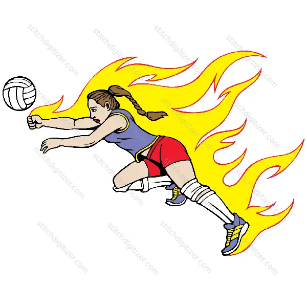 Joueur de volley-ball de feu Fire Volleyball Player