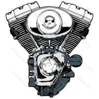 Monochrome Engine of Motorcycle