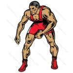 Muscular Wrestler in Action