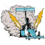 Racing Car with Smoke