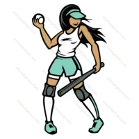 Softball Player Logo