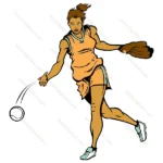 Softball player In Game