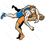 Wrestlers Wrestle in Wrestling Match