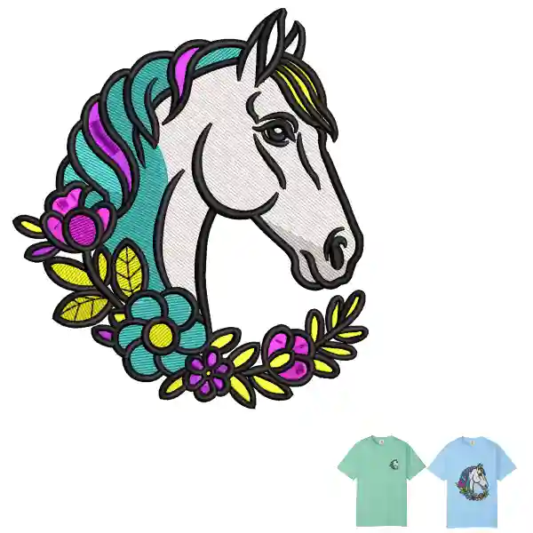 Floral Unicorn Horse Floral Unicorn Horse